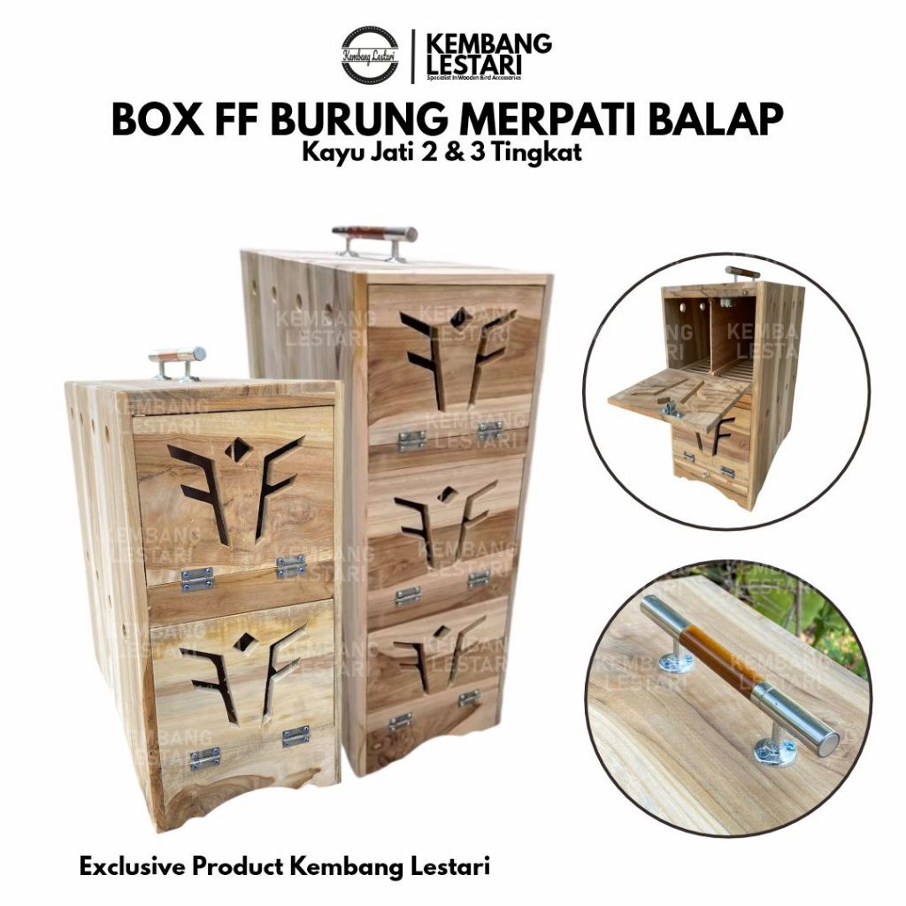 BOX BURUNG MERPATI BALAP KAYU JATI 3 TINGKAT