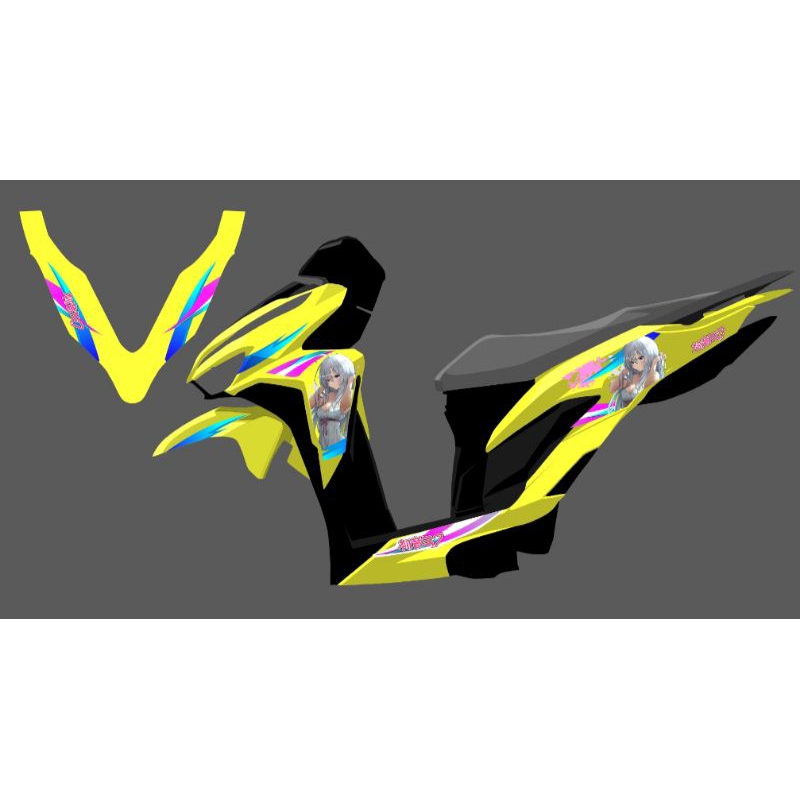 STRIPING STICKER TRANSPARAN VARIO LED NEW 125-150 MOTIF ELAINA WANDERINGK