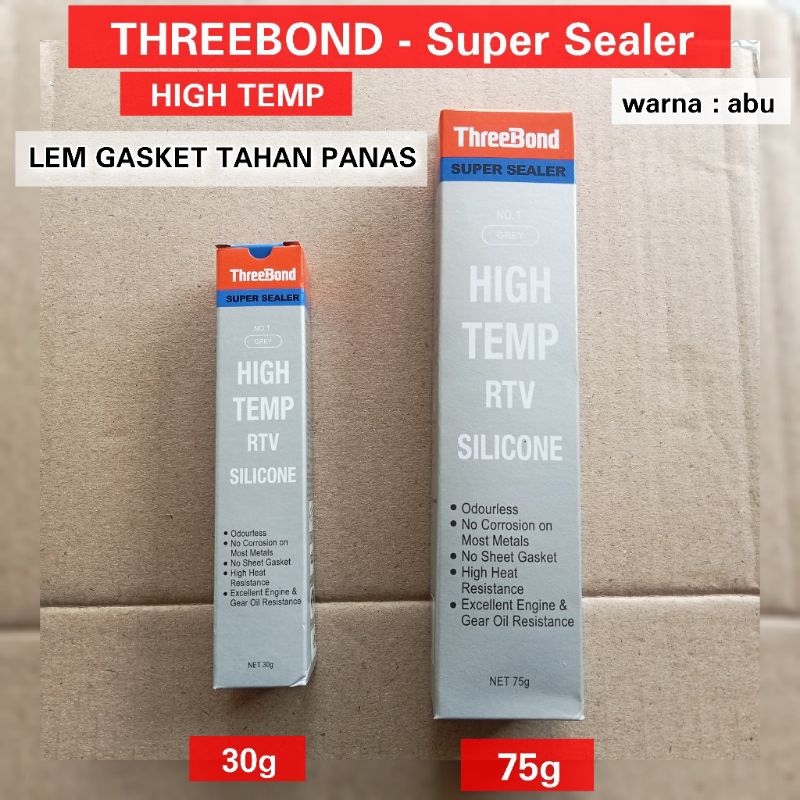 Lem otomotif ThreeBond Super Sealer HIGH TEMP RTV Grey Abu Silicone Gasket Lem Karet tahan panas min