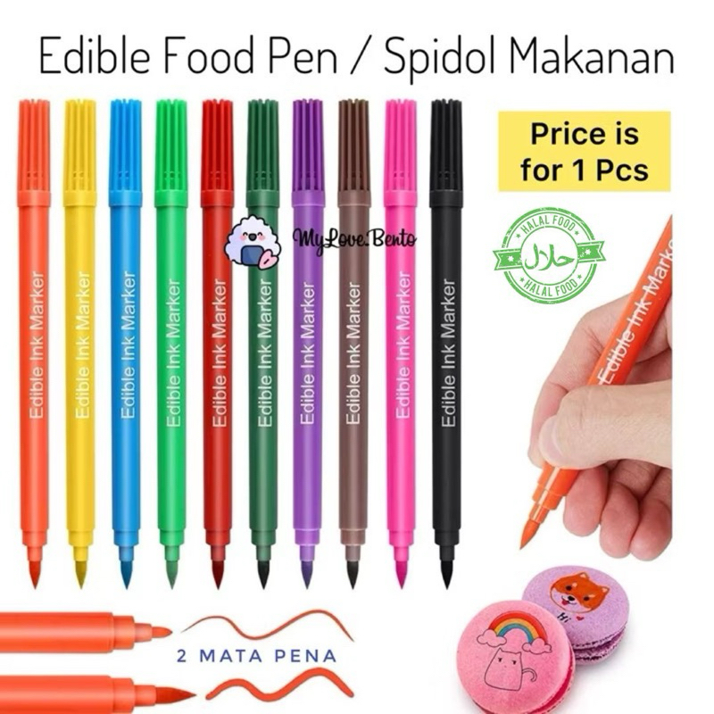 

1 PENA - Edible Food Pen Bolpen Untuk Makanan HALAL Pena Penghias Cookie Roti Kue