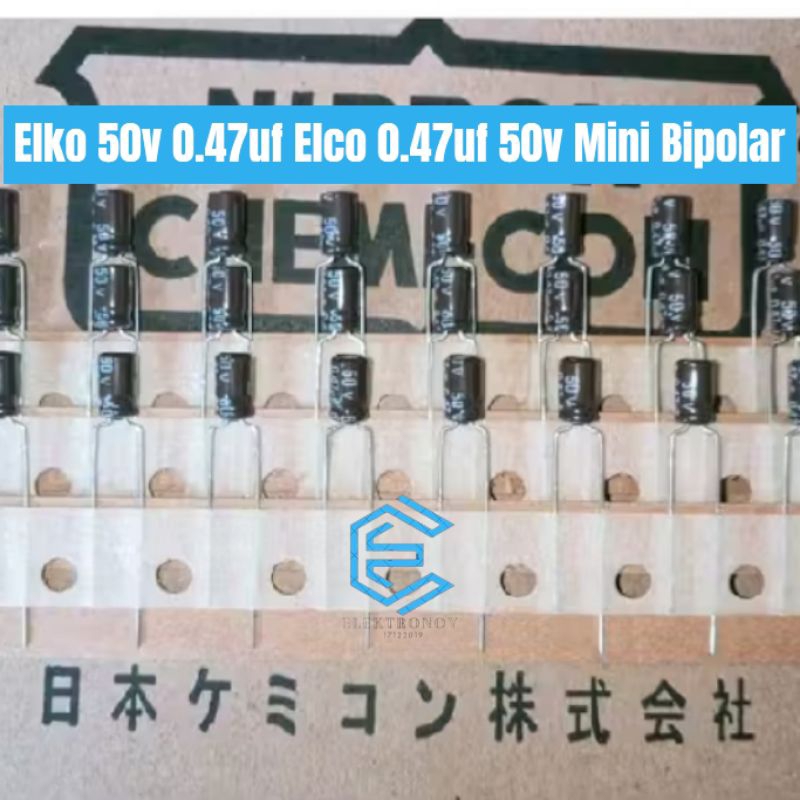 10pcs Elko 50v 0.47uf Mini Bipolar Original