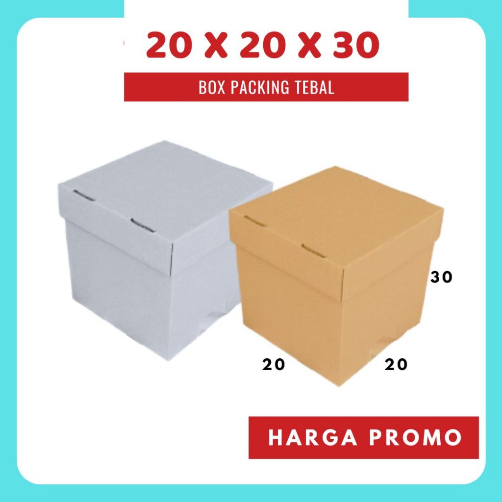 

Box Kado 20x20x30 / 20x20x20 / 20x20x10 (Set Top/Bot Heebe) Kardus Packing/Karton/Paking/Polos/Hampers/Boneka/Buah/Puding/Tart