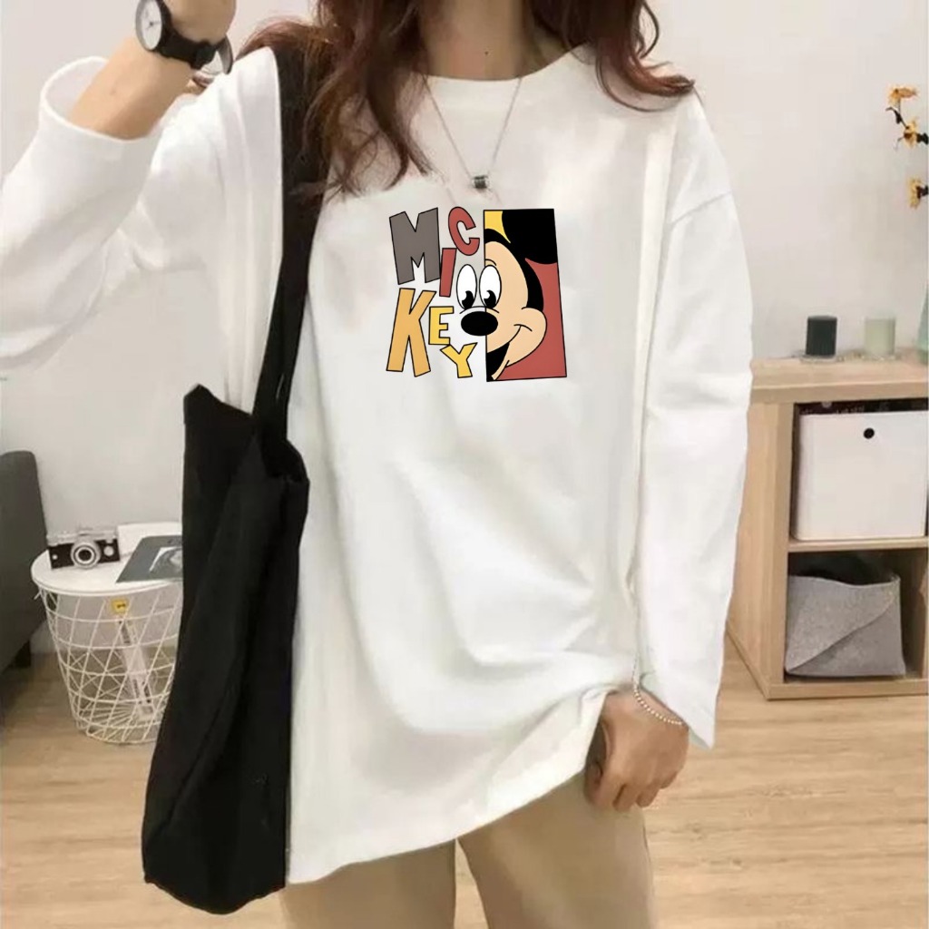 COD KAOS OVERSIZE WANITA LENGAN PANJANG | KAOS Sweater WANITA / Oversize | BAJU KAOS MOTIF | ATASAN 