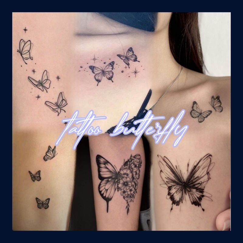 Tatto temporary tatto temporary semi permanen tatto butterfly tatto tangan tatto temporary tahan lam