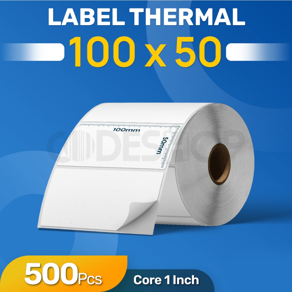 

Kertas Label Thermal Uk. 100x50 mm Isi 500 Stiker Resi 100 x 50