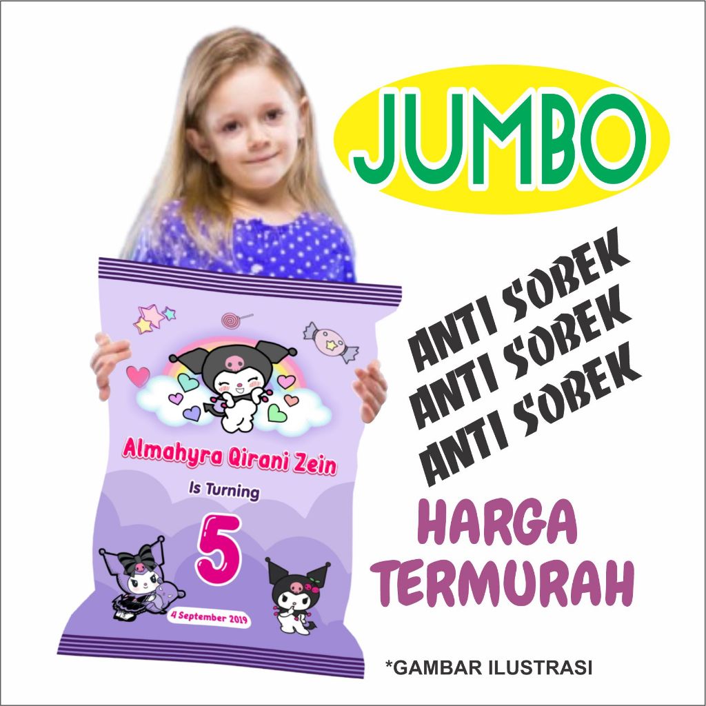 

Giant Mini POUCH SNACK JUMBO CUSTOM KANTONG SNACK ULTAH CUSTOM