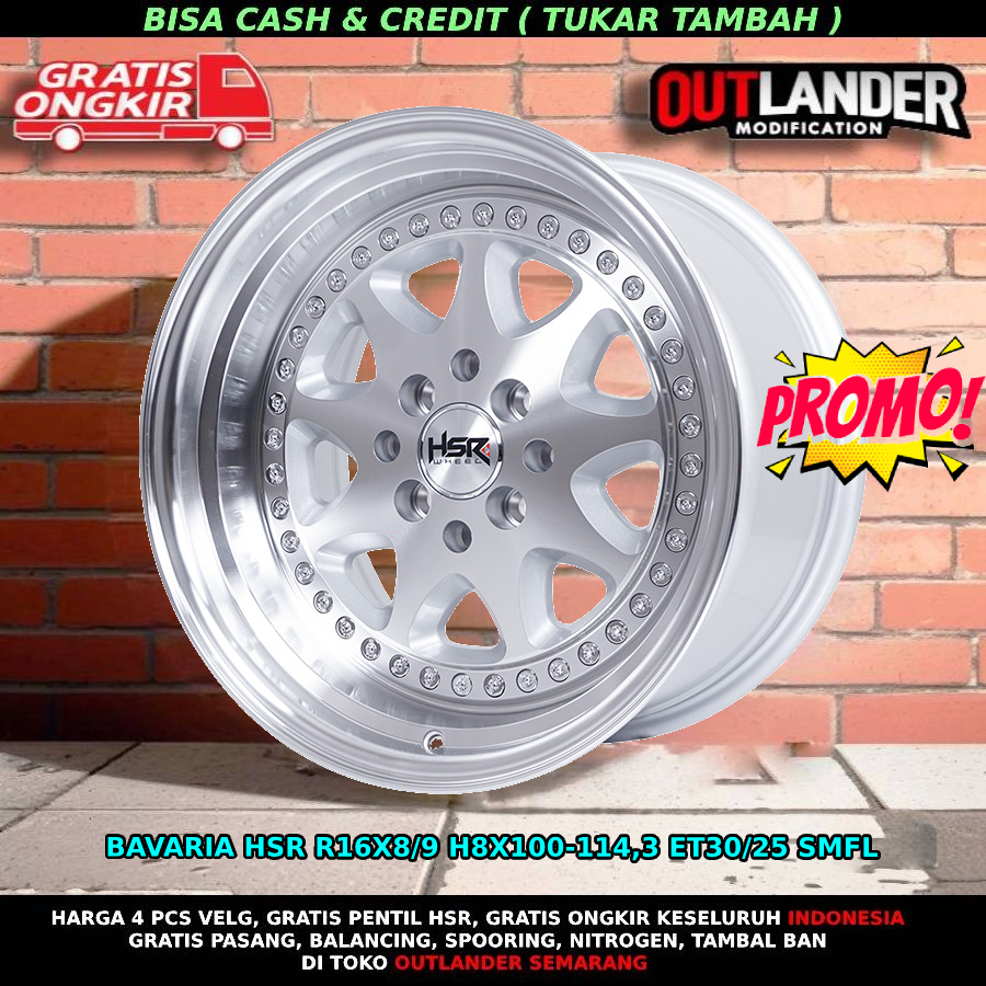 Pelek Mobil R16 Buat Jazz Yaris Mobilio Avanza Velg Racing HSR Bavaria Ring 16 For Baleno Soluna