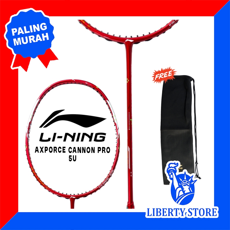 Raket Badminton ORIGINAL LINING AXFORCE CANNON PRO 5u 4u + TAS