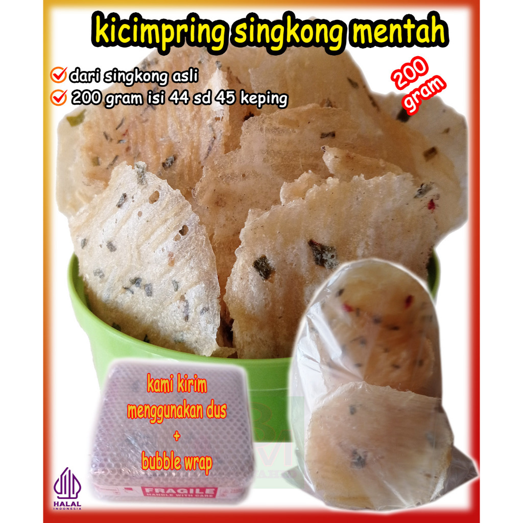 

Kerupuk Kicimpring Opak Singkong Bawang Kemasan 200 gram