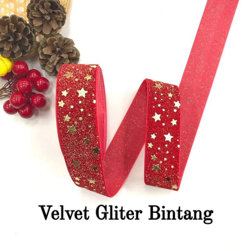 

1YARD - GROSIR PITA VELVET GLITER MOTIF BINTANG | BLUDRU MOTIF BINTANG | VELVET MOTIF