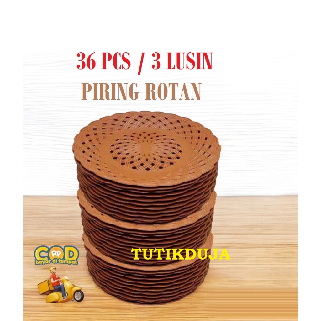 36 PCS / 3 LUSIN LUSINAN MURAH PIRING ANYAMAN ROTAN DARI PLASTIK