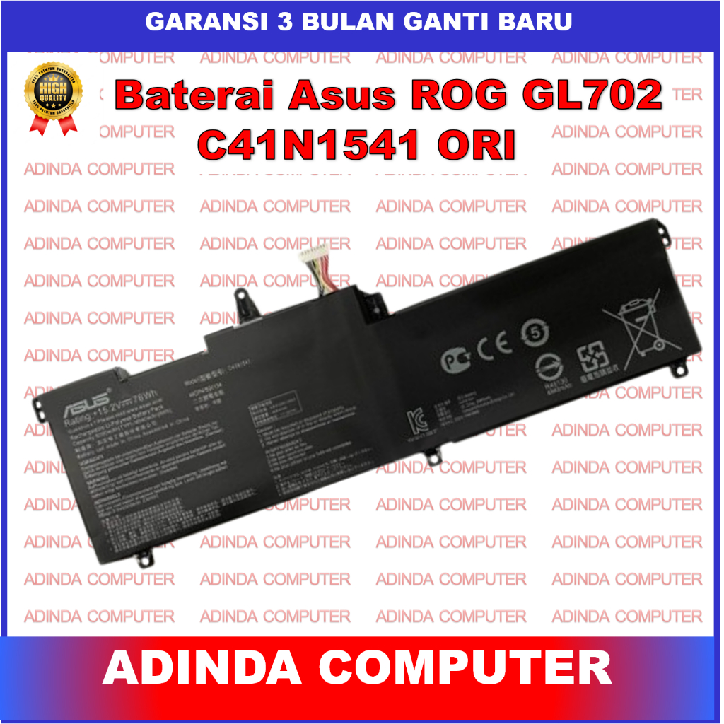 Baterai Asus ROG GL702 GL702V GL702VM GL702VS GL702VT GL702ZC C41N1541