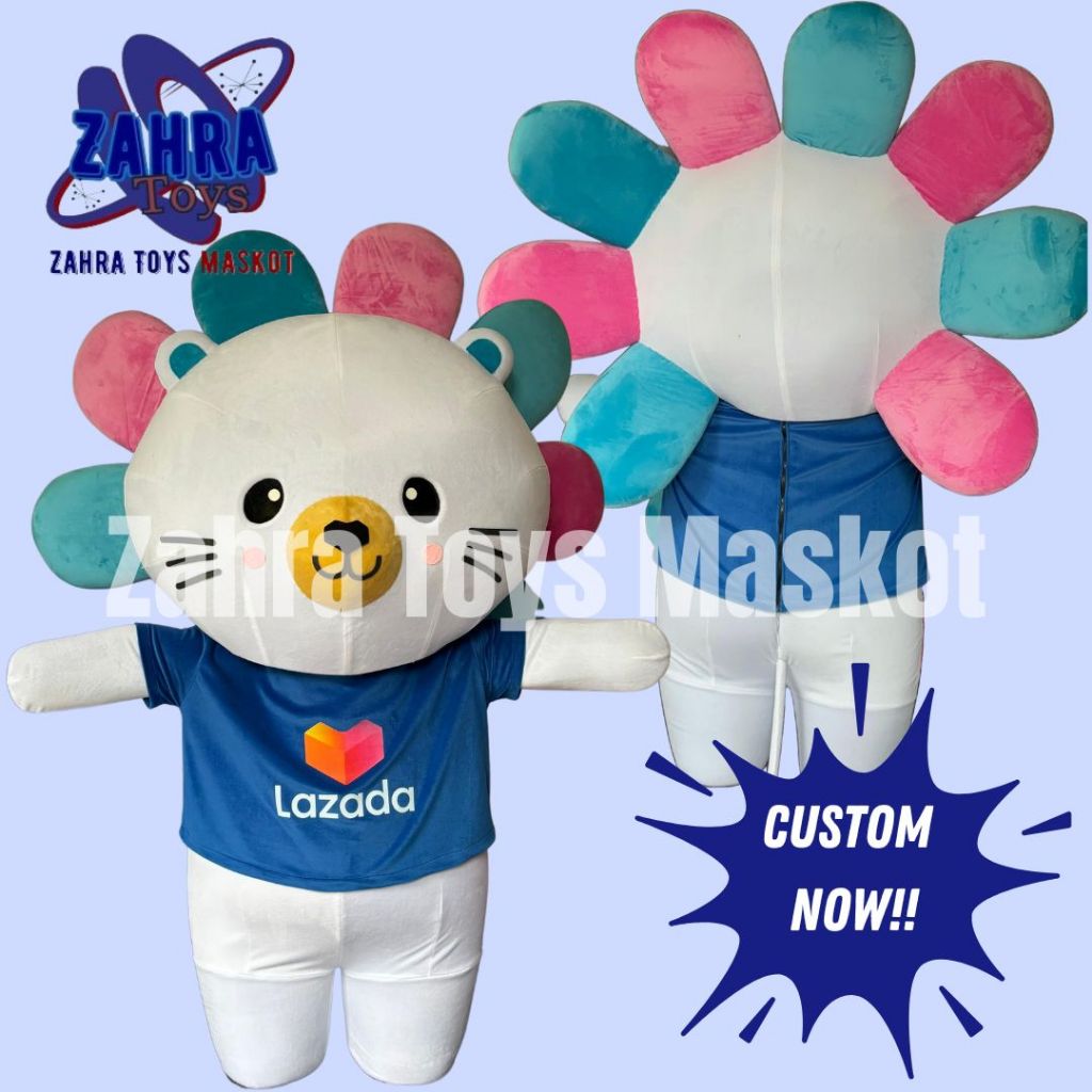 Badut Maskot Lazada ( CUSTOM ) By Zahra Toys Maskot