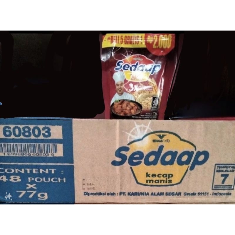 

Kecap manis sedaap 1 dus isi 48 x (77g)