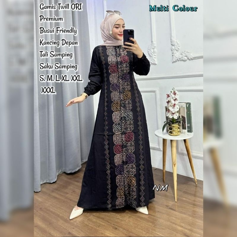 Gamis Twill ORI Premium Model Kekinian Baju Gamis Kondangan