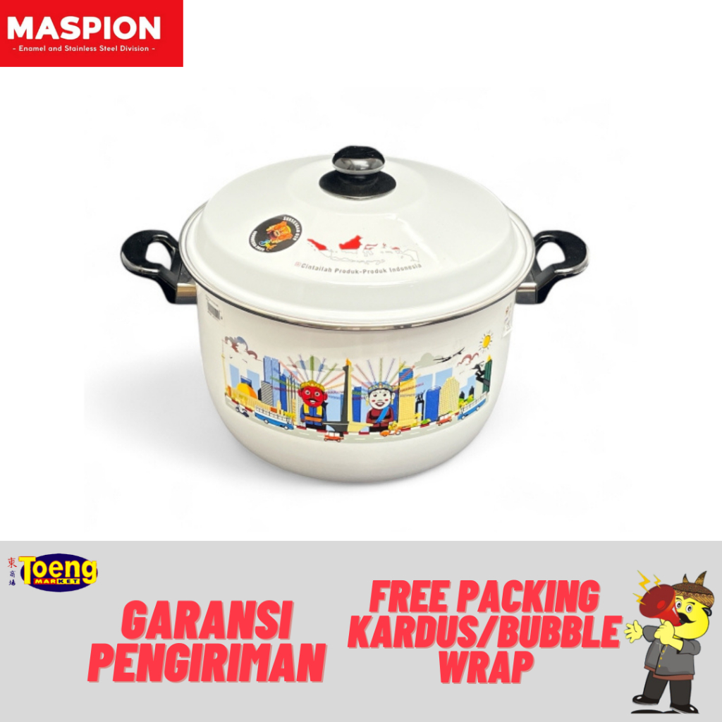 PANCI ENAMEL MASPION / STOCK POT 40cm LST112140 NUSANTARA ENA