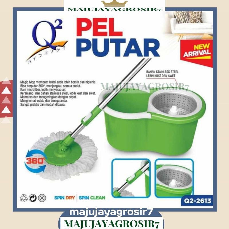 ALAT PEL Q2-2613 / MAGIC MOP Q2 2613 / ALAT PEL PRAKTIS SPIN MOP / ALAT PEL LANTAI STAINLESS SUPER M