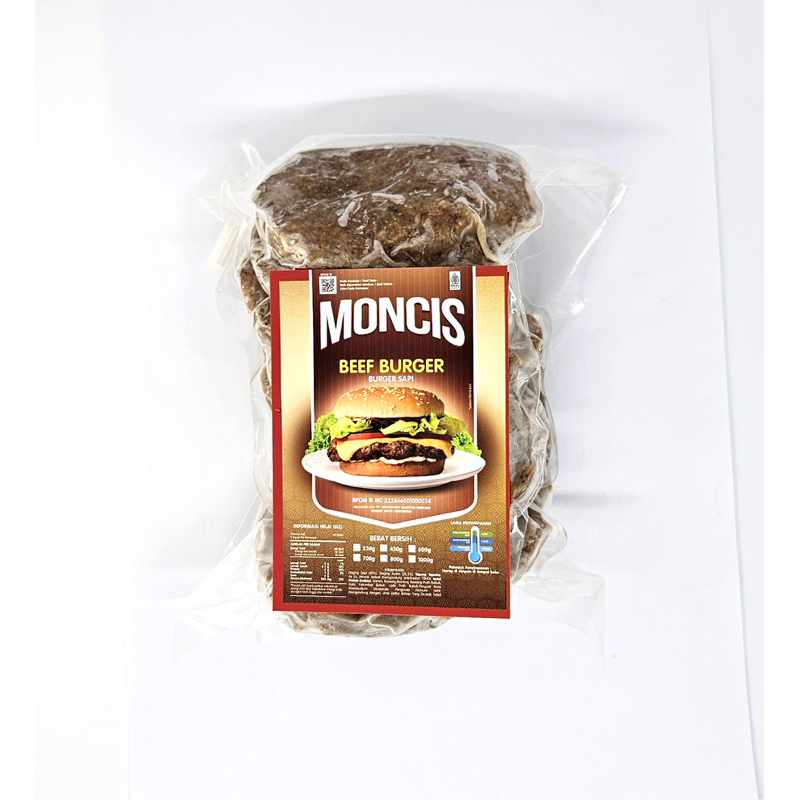 

MONCIS Patty BURGER/ Beef Burger / Daging Sapi Asli 500 gr