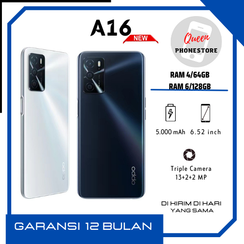 OPPO A16 RAM 6/128 GB GARANSI 1 THN