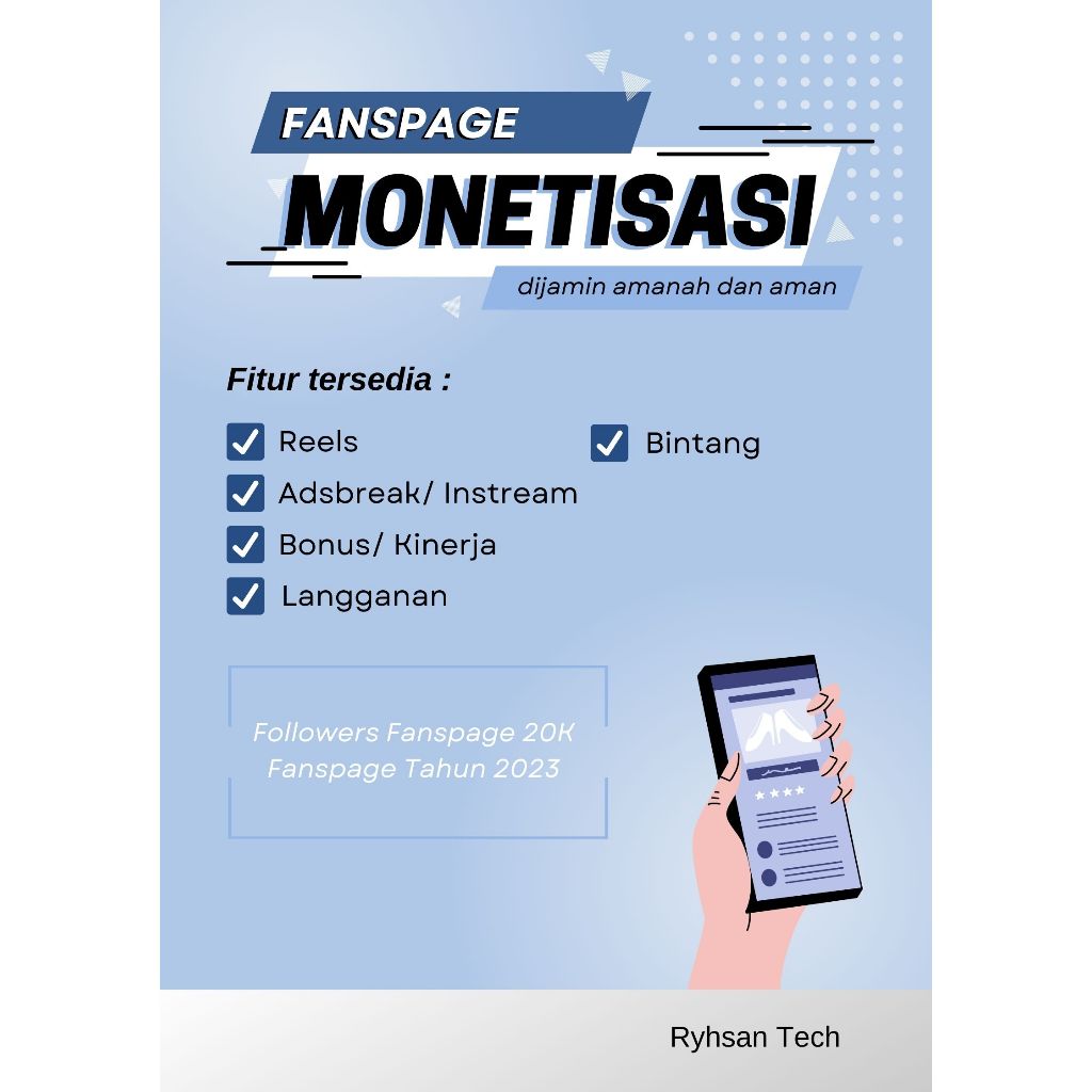 Fanspage 2023 Monetisasi Bintang dan Langganan Follower 5-10K