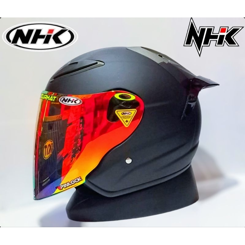 helm NHK R6 black dof paket ganteng