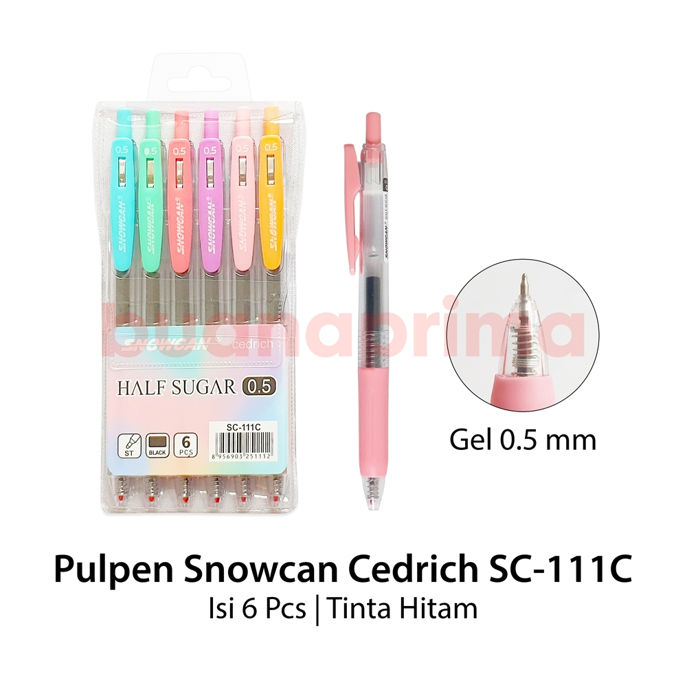 

Pulpen Snowcan Cedrich SC-111C Gel 0.5 mm isi 6 pcs Pen Cair Clicker