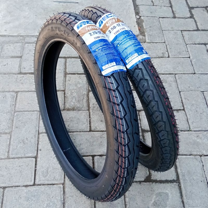 BAN LUAR MOTOR IRC 250-17 NF47  ||  275-17 NR60  RING 17 MOTIF STD [ SUPRA 110 OLD ] TUBETYPE TAHAN 