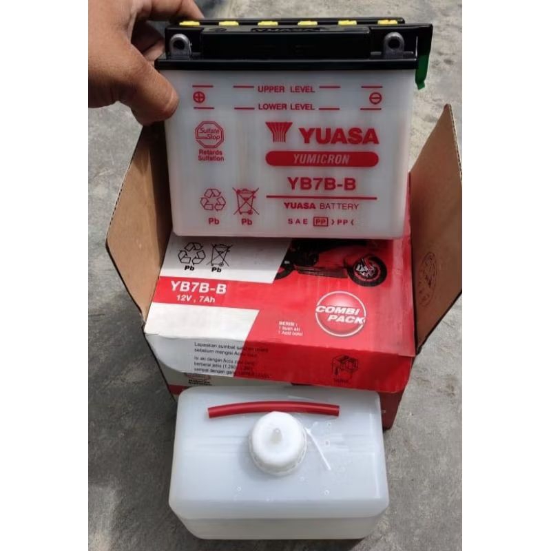 Aki Basah YUASA YB7B-B Tiger Revolution Megapro Scorpio Nouvo Mega Pro Accu 12V 7Ah