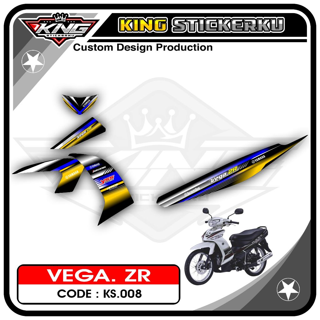 Stiker Variasi Vega ZR - Stiker Striping Standar Vega ZR Motif Racing KS.08