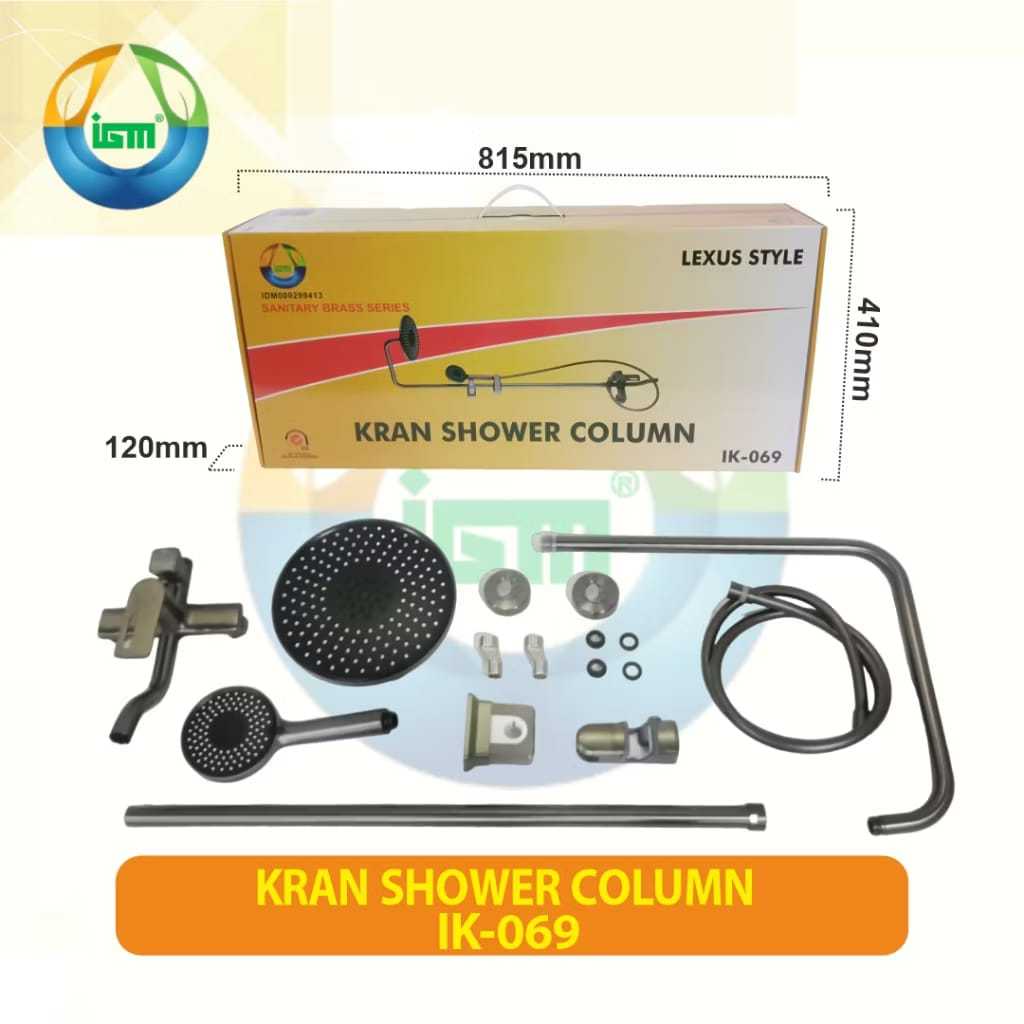 STAINLESS STEEL KRAN SHOWER SET KAMAR MANDI PREMIUM IGM IK-069 DAN 046 BERKUALITAS