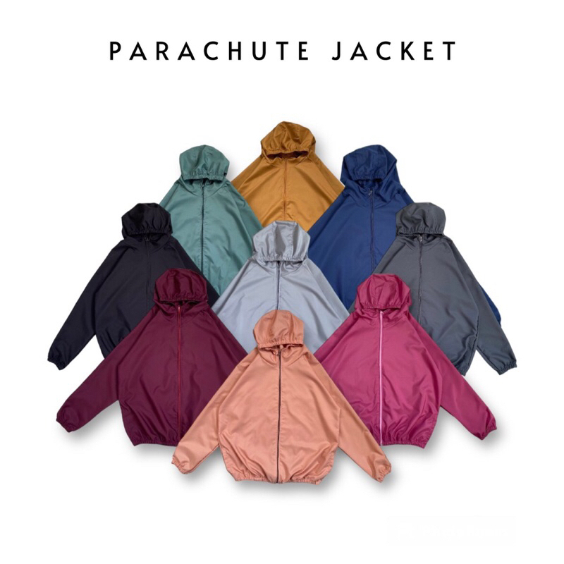 Jaket Olahraga Parasut Polos Pria/Wanita mirip Uniqlo, UV Protection, Windbreaker, Sauna Suit, Joggi