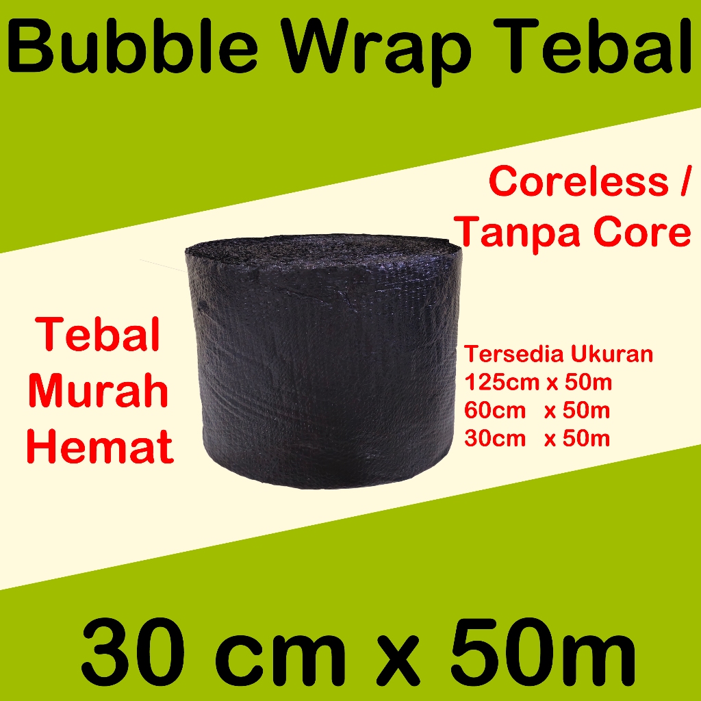 

BUBBLE WRAP Tebal 30cm x 50m Hitam - Pembungkus Plastik Roll 31 cm x 50 m