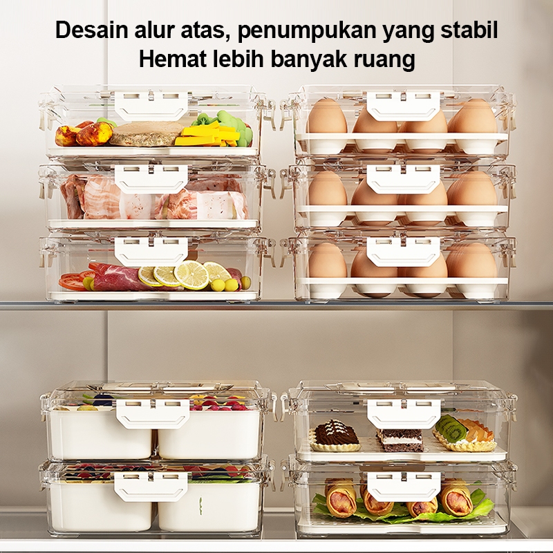 BESTPROMO Kotak Penyimpanan Makanan Sayuran Kulkas Kotak Kulkas Dengan Pegangan Dan Sayuran Dapur