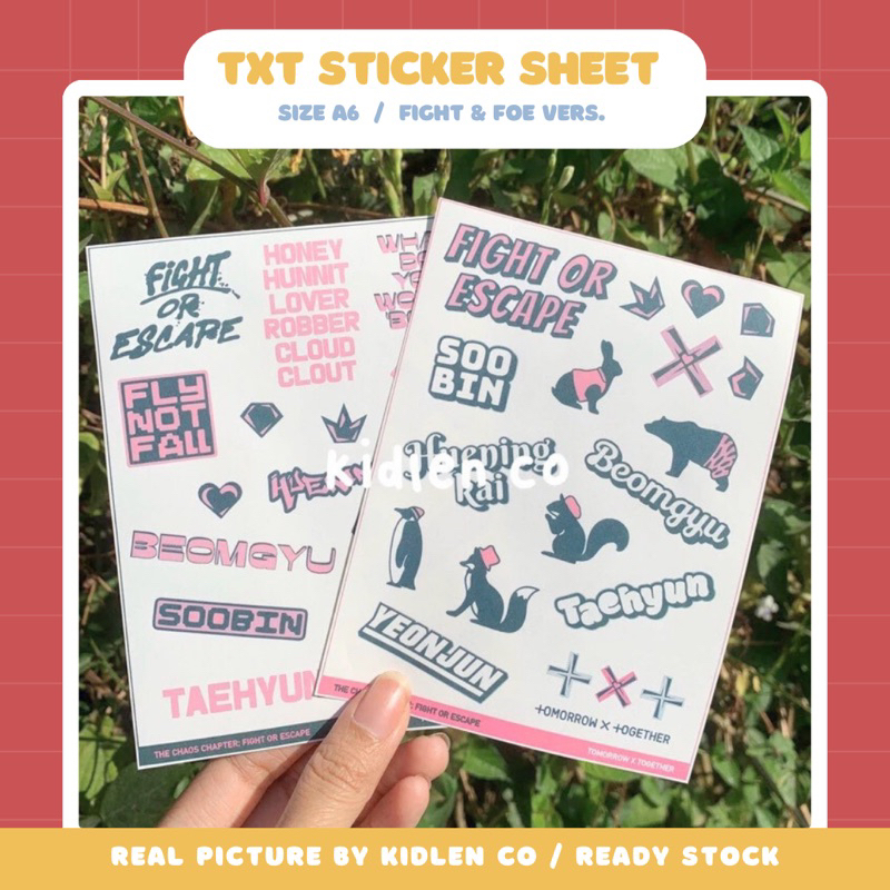 unofficial sticker txt fight or escape ver ♡ sticker karakter member foe tccfoe kiss cut kisscut vin