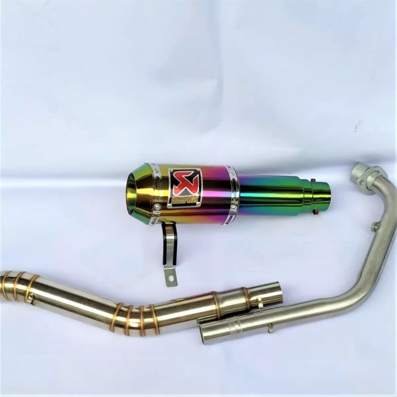 Knalpot racing Akrapovic Lorenzo Pelangi/Rainbow for Satria Fu Vixion CBR 150R R15V3 v2 Mx new 135  