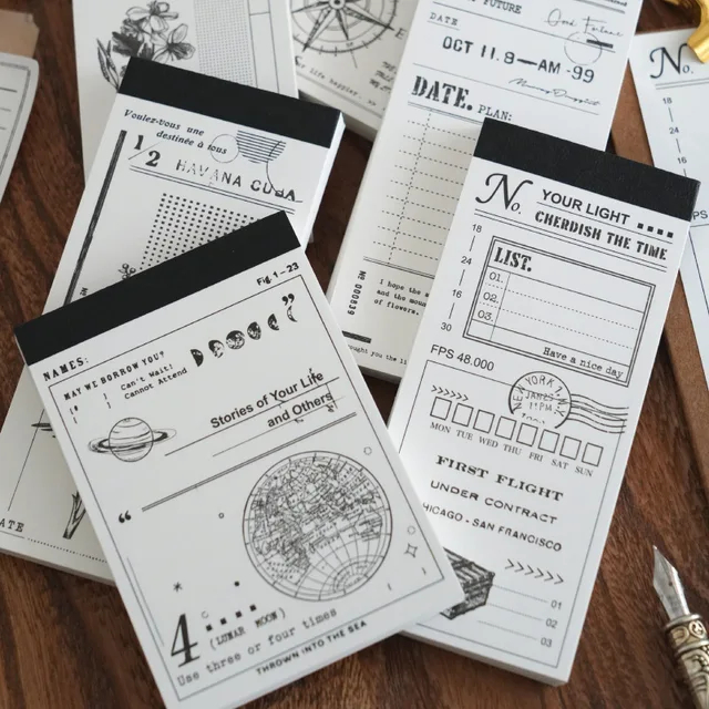 

80 notes per pack, vintage notebook series