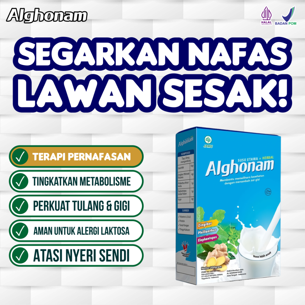 

Alghonam Susu Etawa - Manfaat Kesehatan Keluarga, Izin BPOM, Harga Murah!