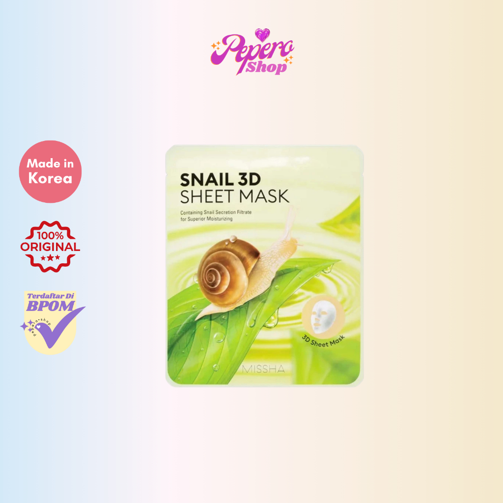MISSHA Snail 3D Sheet Mask - Masker Wajah Snail Serum
