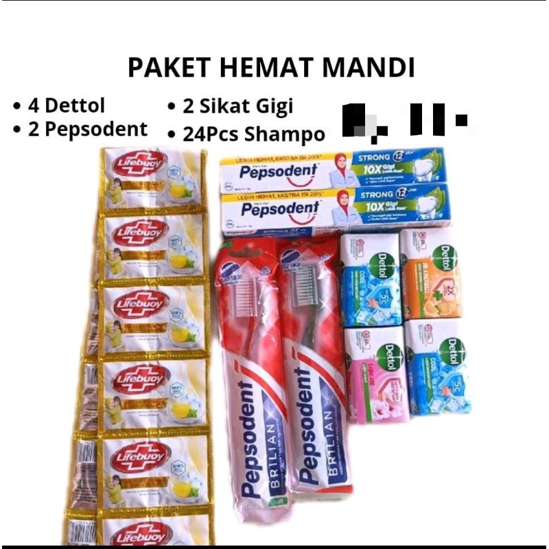 Paket Hemat Mandi 4 Dettol/ 4 Zen/ 3 Shinzui / 3 Lifebuoy + Shampo Lifebuoy 1 Renteng + 2 Pastagigi 