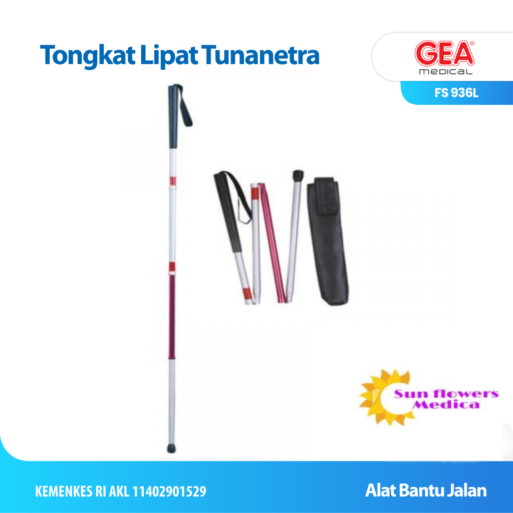 Tongkat Lipat Tunanetra Gea / Tongkat Orang Buta Alat Bantu Jalan