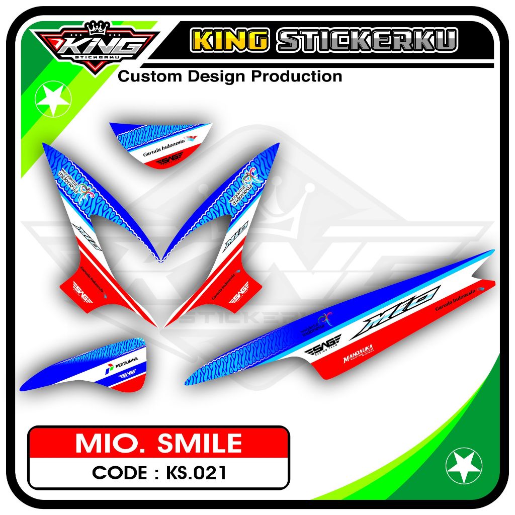 Stiker Mio Smile / Mio Sporty - Decal Sticker Striping Standar Mio Smile Motif Mandalika KS.21