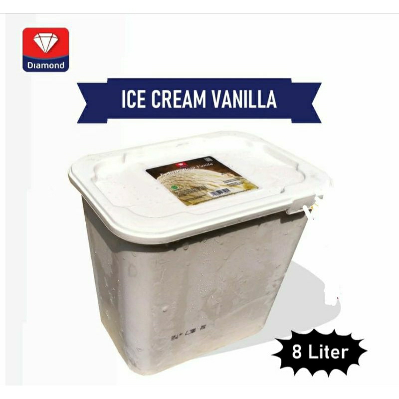 

ICE CREAM DIAMOND VANILLA , STRAWBERRY DAN COKLAT 8 LITER