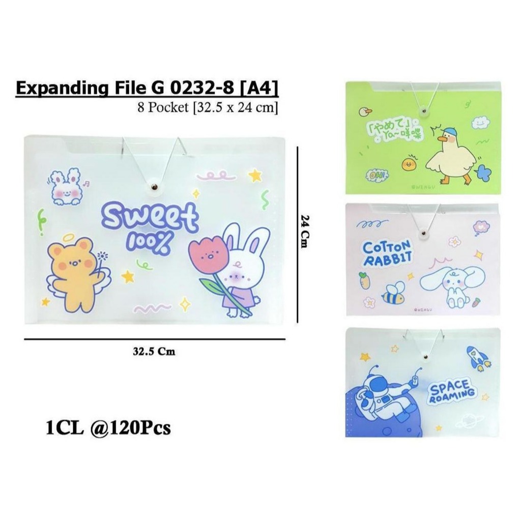 

WENGU EXPANDING FILE POCKET FOLDER A4 - 8 KANTUNG FILE ORIGINAL G0232-8-A4