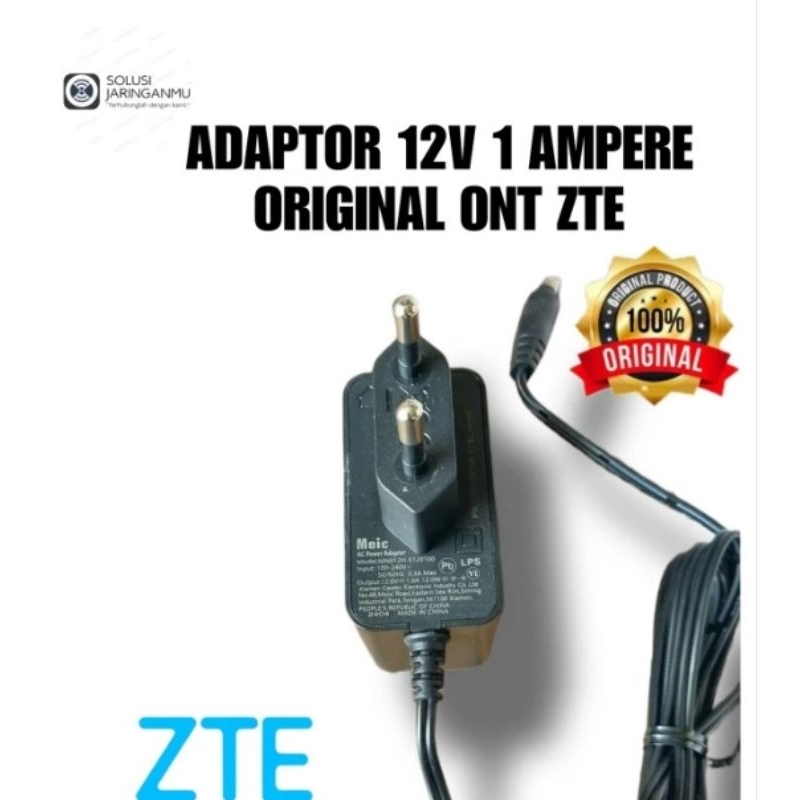 Adaptor ONT/STB/CCTV 12V 1 Ampere Original ZTE Meic
