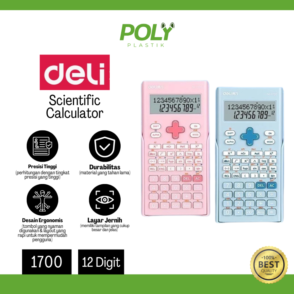 

Deli Calculator Scientific Kalkulator 240 Fungsi Kalkulasi 1700