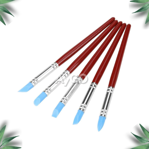 

RB 5pcs Carving Tool / Rubber Tip Paint Shaping Modeling Wipe Out Tools Clay Sculpture Pottery DIY
