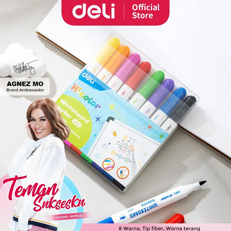

KODE C7Z3 Deli Spidol Papan Tulis Warna Color Whiteboard Marker 8 Warna EU21