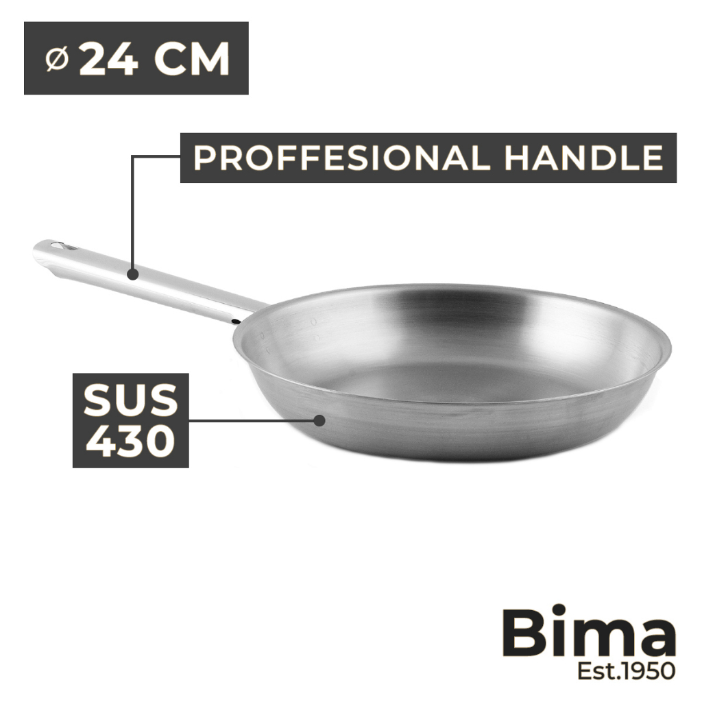 BIMA Fry Pan Stainless Steel 24 CM Frying Pan Morganware