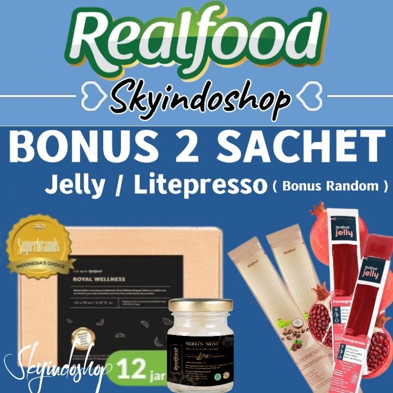 

Realfood Royal Wellness ( P.12 Bonus 2 Sachet Jelly / Coffee ) Minuman Sarang Burung Walet Bpom Halal