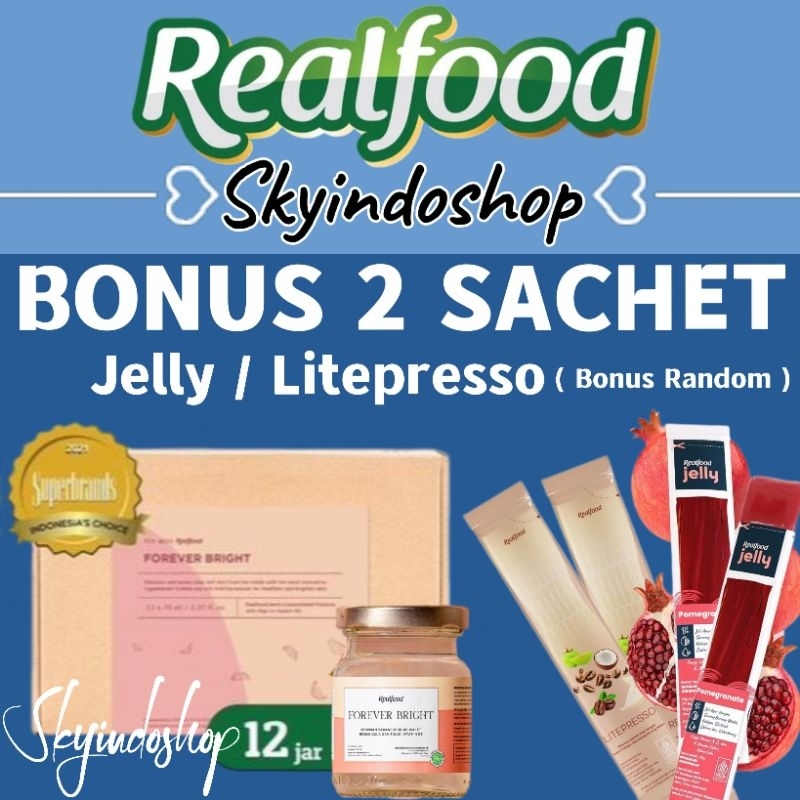 

Realfood Forever Bright ( P.12 Bonus 2 Sachet Jelly / Coffee ) Minuman Sarang Burung Walet Bpom Halal